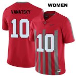 Women's NCAA Ohio State Buckeyes Daniel Vanatsky #10 College Stitched Elite Authentic Nike Red Football Jersey AP20J38MK